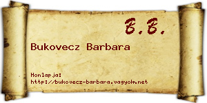 Bukovecz Barbara névjegykártya